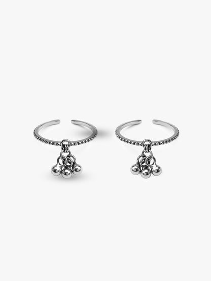 Oxidised Silver Nandini Toe Rings