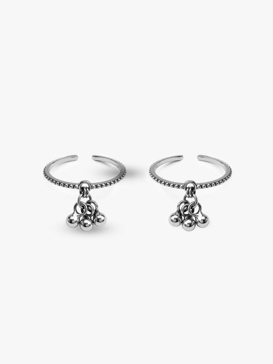 Oxidised Silver Nandini Toe Rings