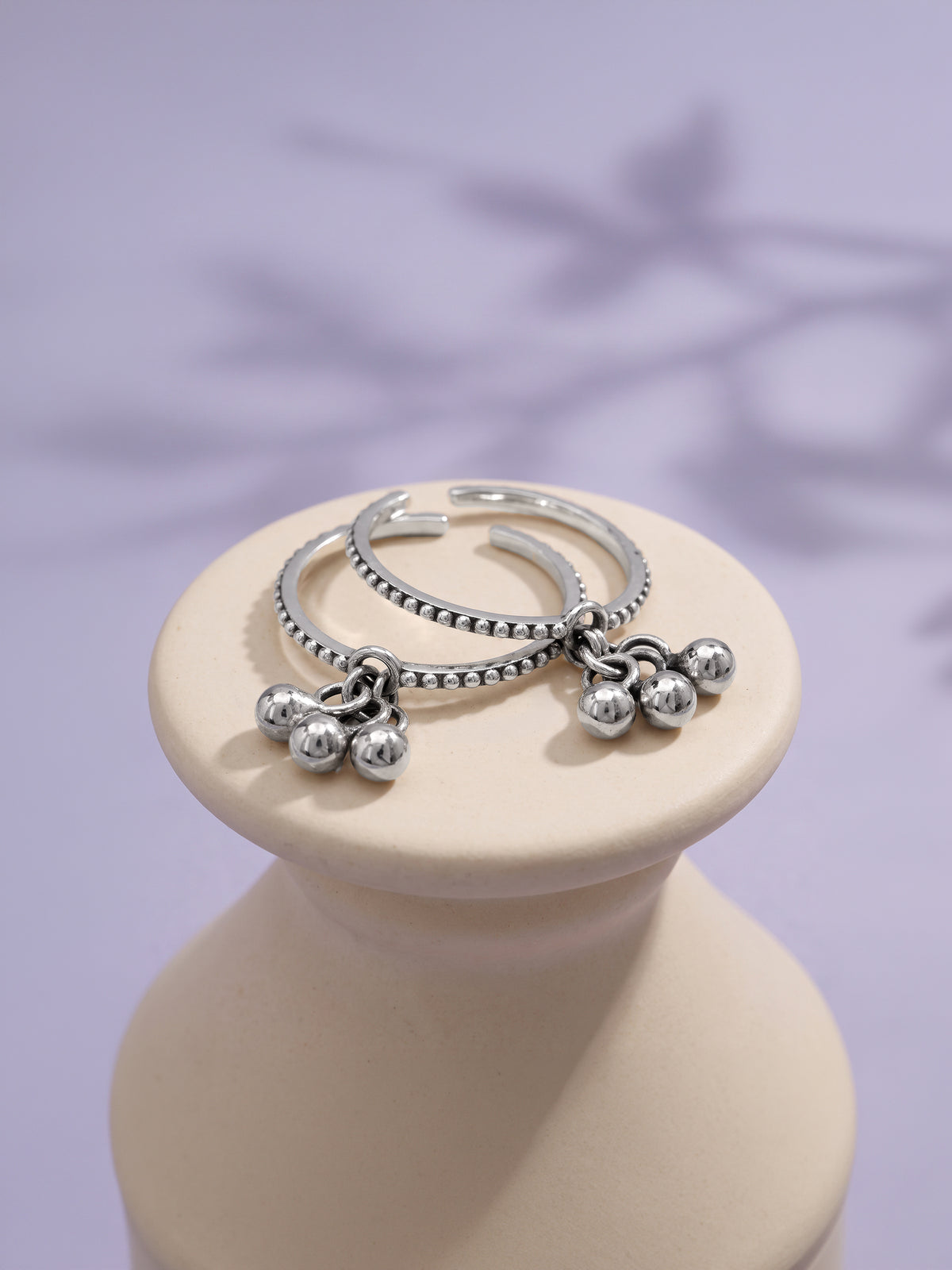Oxidised Silver Nandini Toe Rings