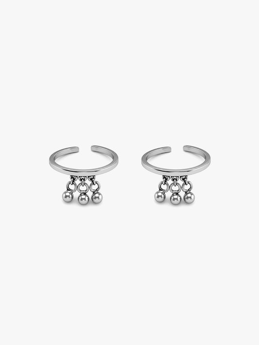 Oxidised Silver Yashvi Toe Rings