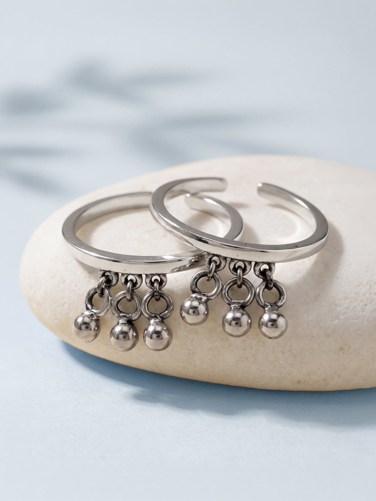 Oxidised Silver Yashvi Toe Rings