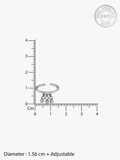 Oxidised Silver Yashvi Toe Rings