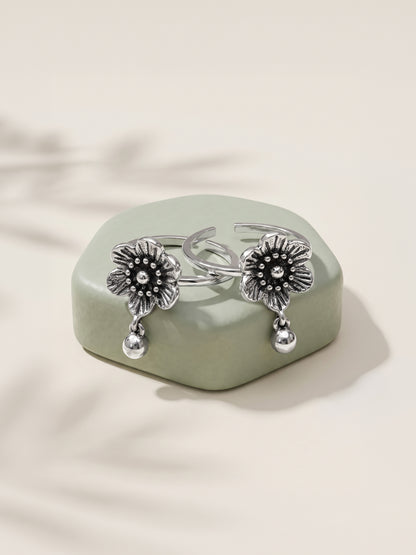Oxidised Silver Vasanti Toe Rings