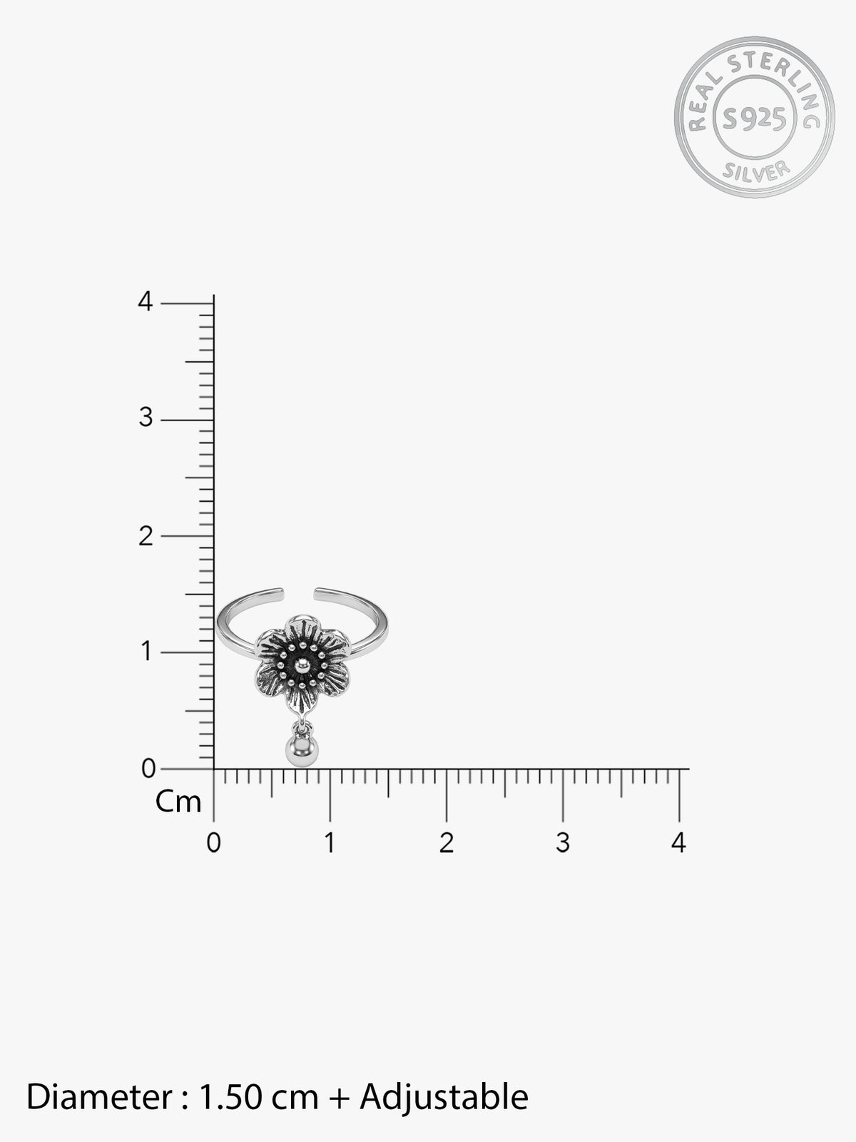 Oxidised Silver Vasanti Toe Rings