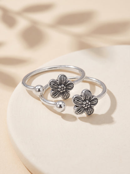 Oxidised Silver Taranya Toe Rings