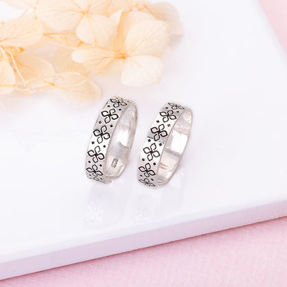 Silver Floral Fancy Toe Rings