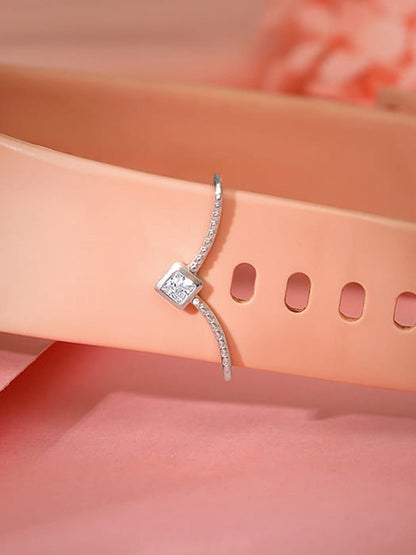 Silver Zircons Watch Charm