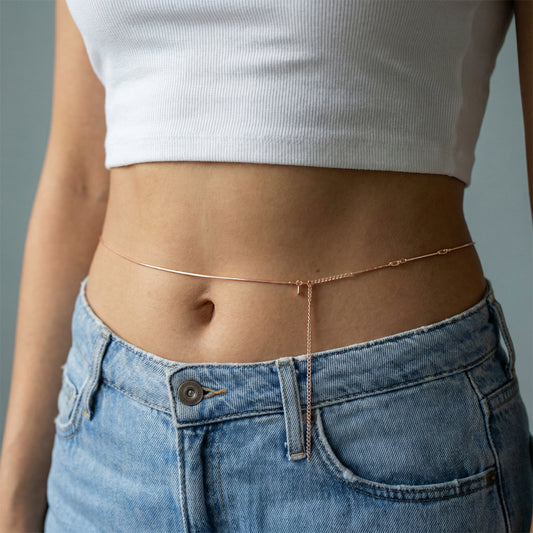 Rose Gold Venetian Box Waist Chain