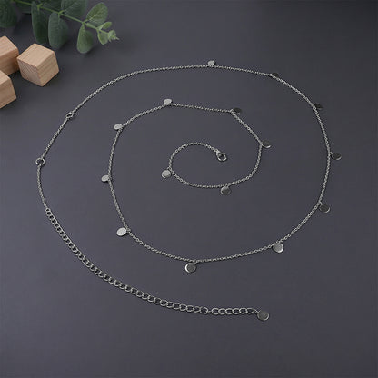 Silver Disc Charm Waist Chain