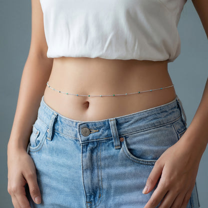 Silver Rainbow Waist Chain