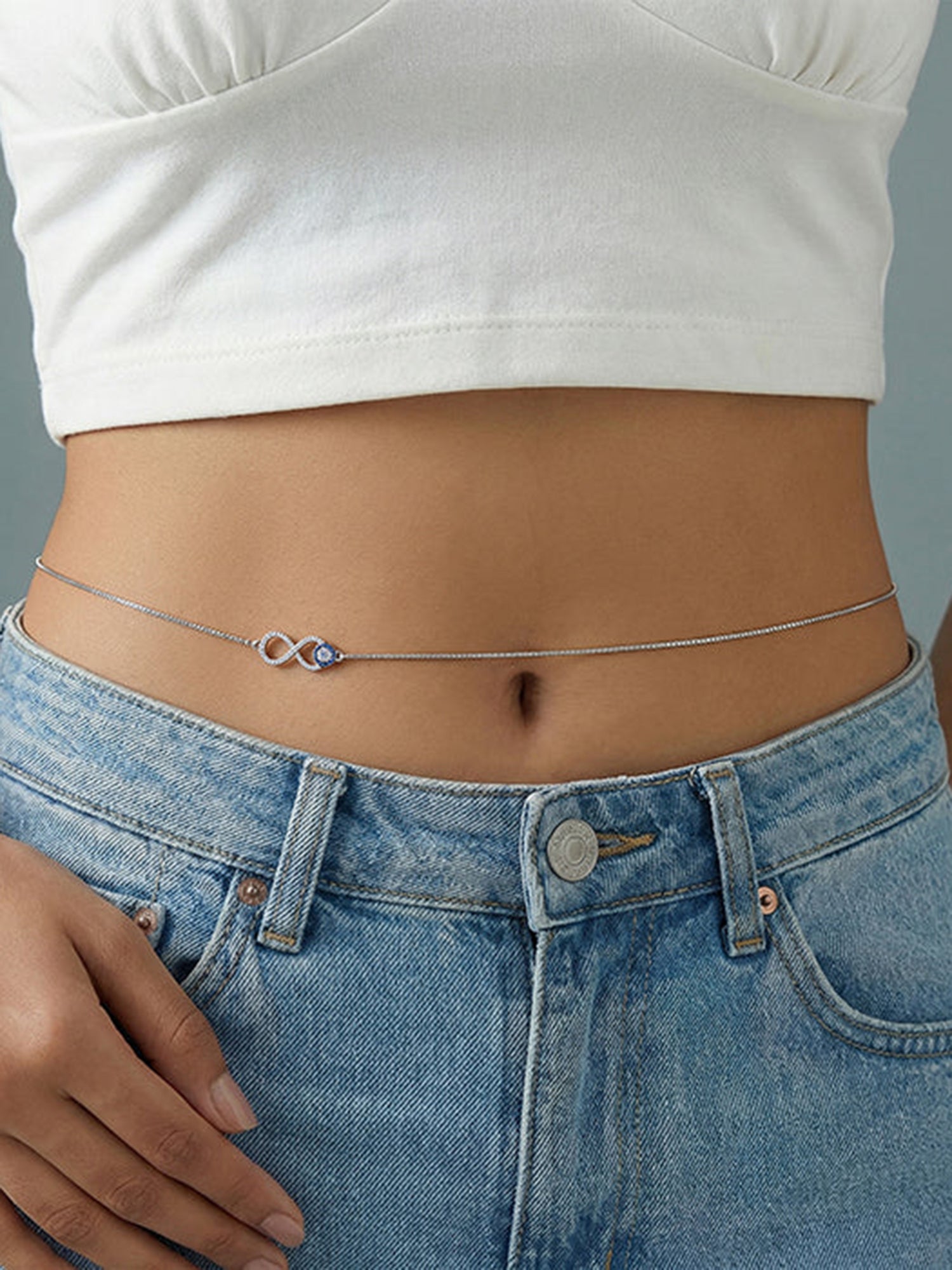 Silver Azure Infinity Waist Chain