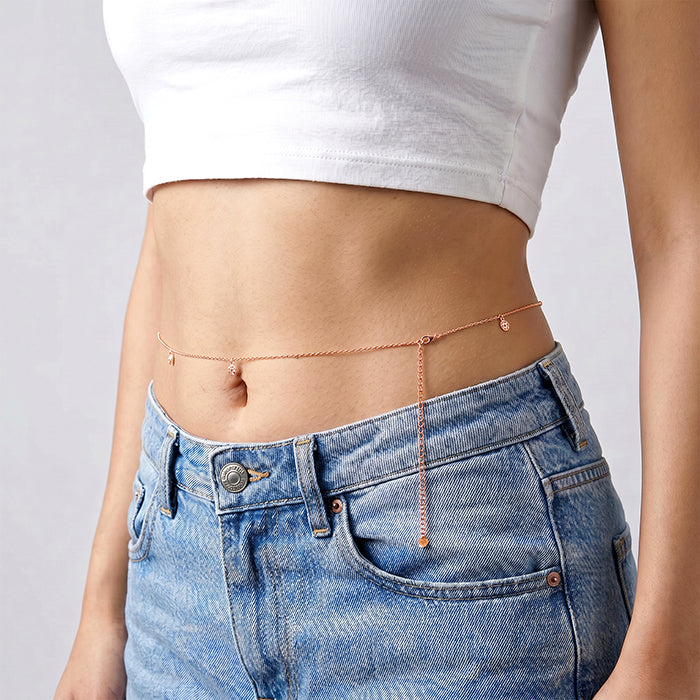 Rose Gold Floral Waist Chain