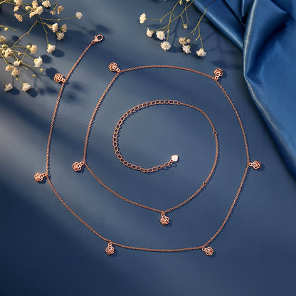 Rose Gold Floral Waist Chain