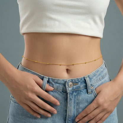 Golden Station Bead Waist Chain