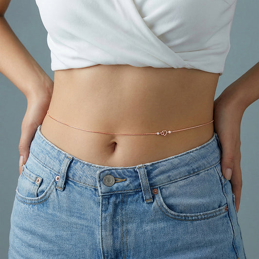 Rose Gold Roselle Heart Waist Chain