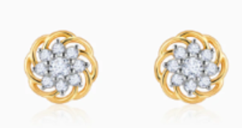 Gold Blooming Beauty Solitaire Diamond Earrings