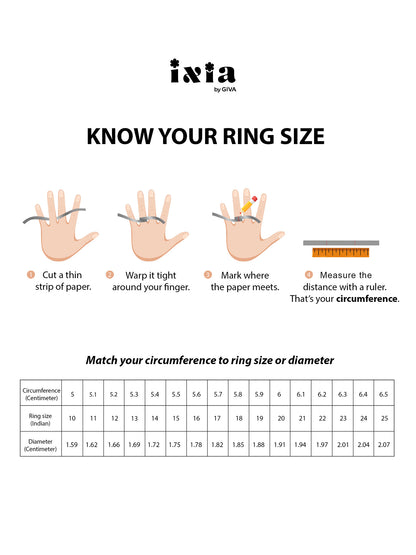 IXIA by GIVA Eye Dome Energy Gold Plated Ring (Size 12)
