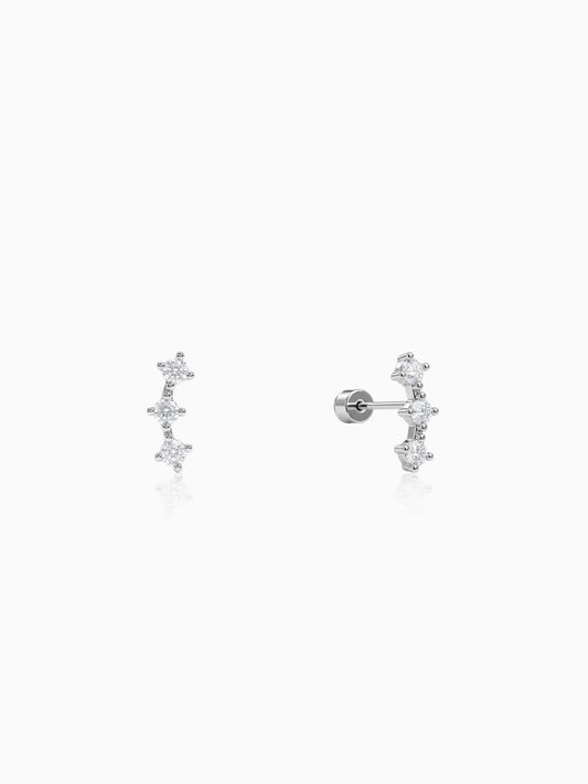 Silver Thria Ear Piercings