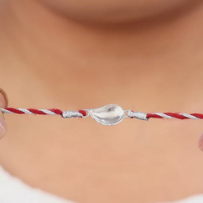 Silver Leafy Rakhi