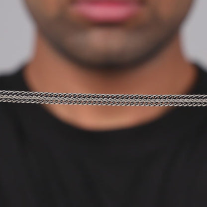 Oxidised Silver Knit Bracelet For Him