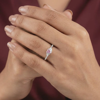 Silver Heart Interlace Ring
