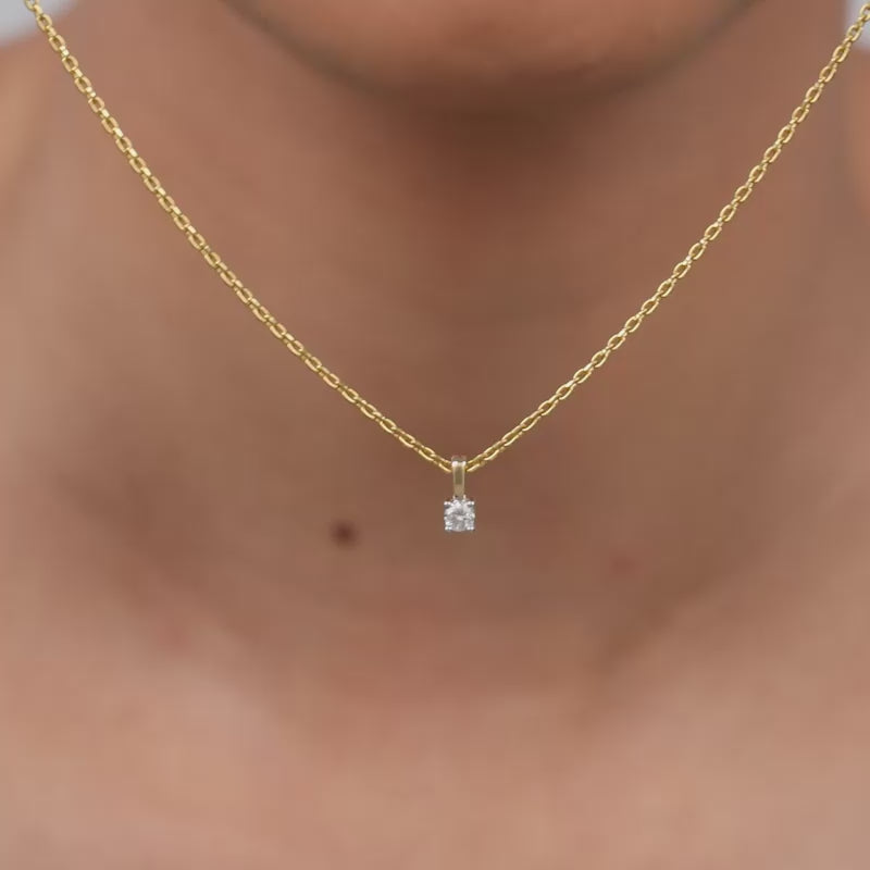 Gold Beauty In Solitaire Lab Grown Diamond Pendant