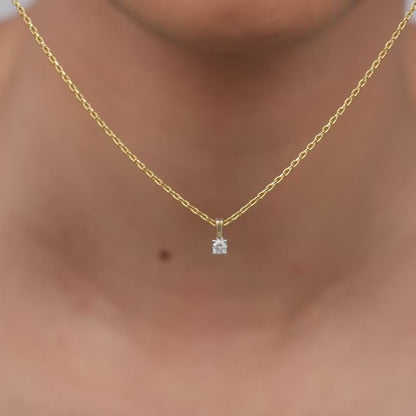 Gold Beauty In Solitaire Lab Grown Diamond Pendant