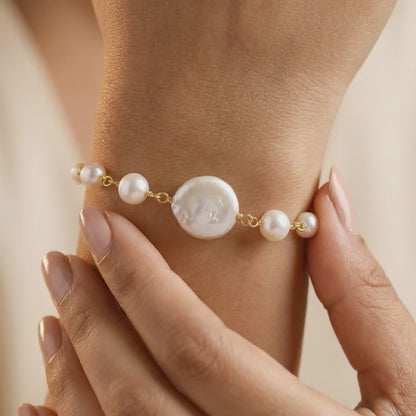 Golden Charlize Pearl Bracelet