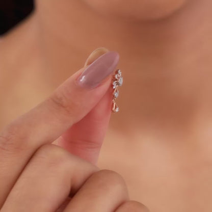 Rose Gold Petal Poetry Lab Grown Diamond Earrings