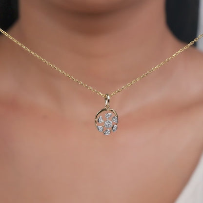 Gold Celeste Circle Lab Grown Diamond Pendant
