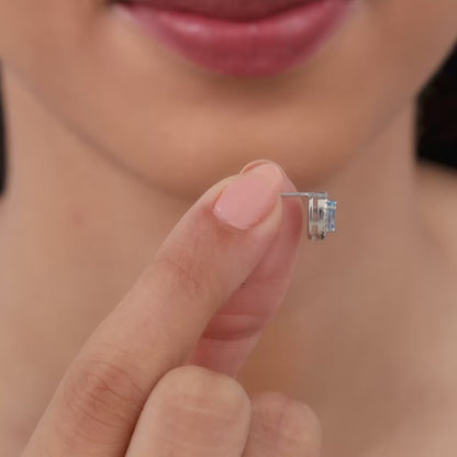 Silver Blue Dreams Studs