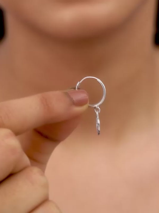 Silver Small Heart Drop Earrings