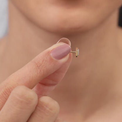 Gold Square Lab Grown Diamond Studs