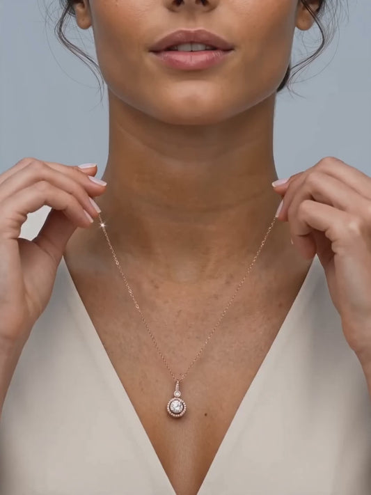 Rose Gold Drizzle Drop Pendant With Link Chain