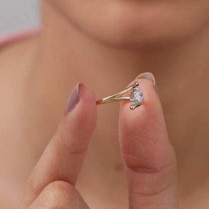 Gold Auric Solitaire Lab Grown Diamond Ring