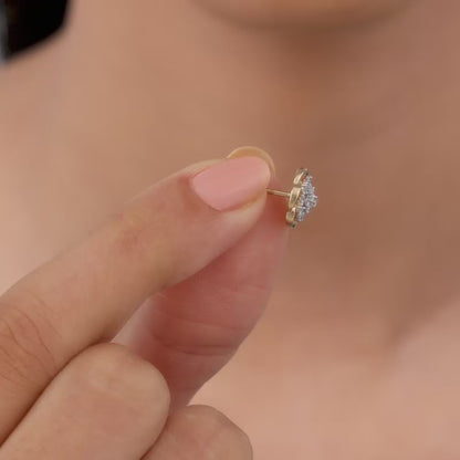 Gold Petunia Paradise Lab Grown Diamond Earrings