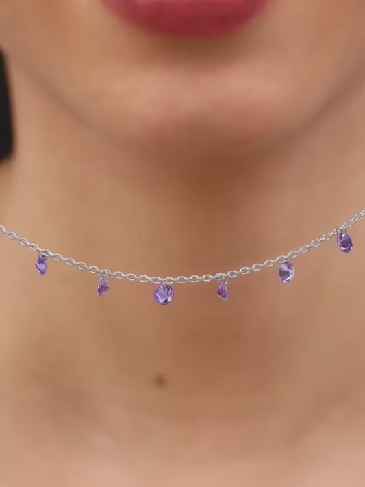 Silver Purple Fantasy Necklace