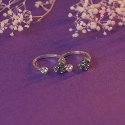 Oxidised Silver Anmol Toe Rings