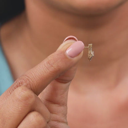 Gold Leaflet Sparkle Lab Grown Diamond Studs