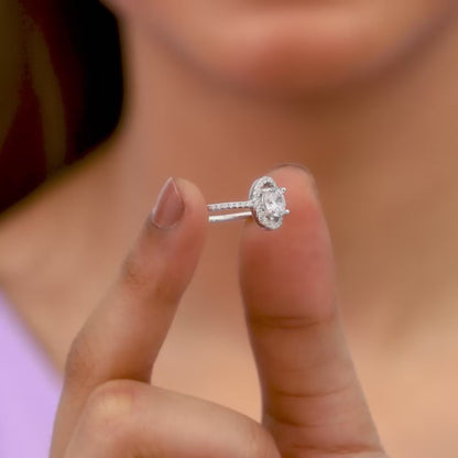 Silver Elliptical Ring