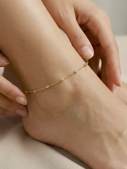 Golden Pear Beads Anklet