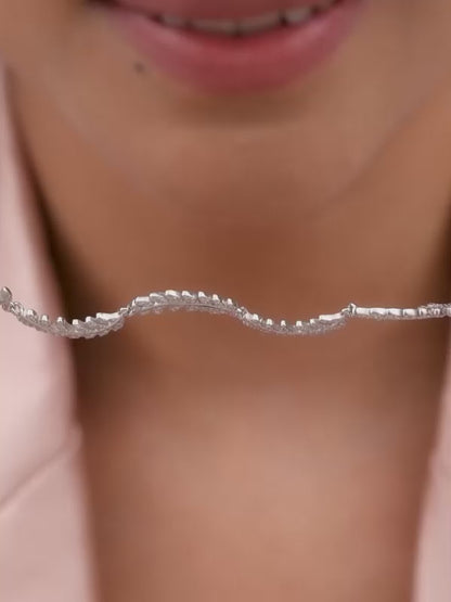 Silver Woven Leaf Bracelet