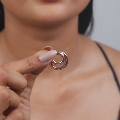 Rose Gold Cute Cresent Hoop Earrings