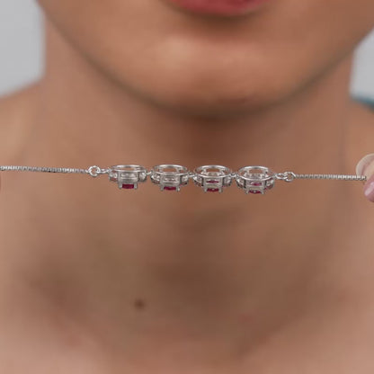 Silver Rouge Orbit Bracelet