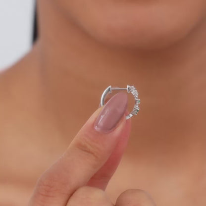 Silver Dreamy Flower Hoop Earrings