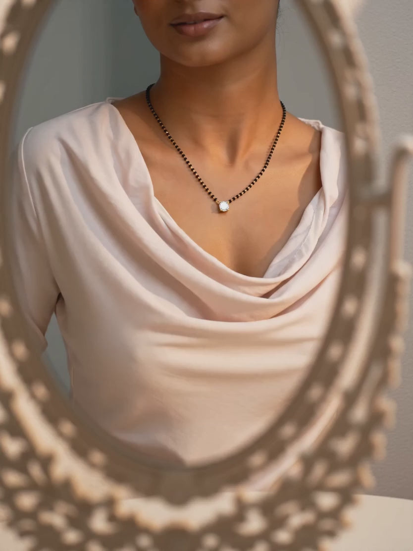 Golden Classic Solitaire Mangalsutra