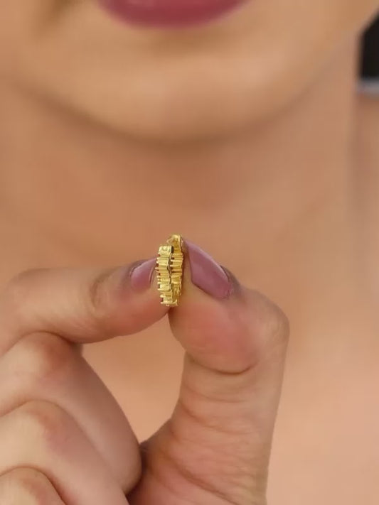 Golden Zig-Zag Red Nose Ring
