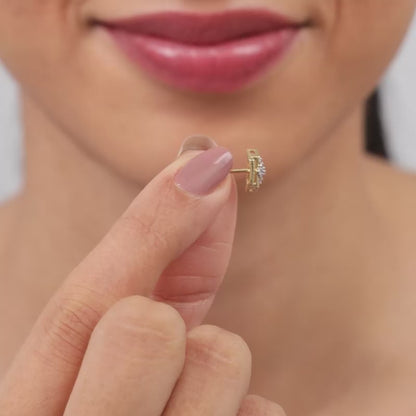 Gold Aurora Kiss Lab Grown Diamond Stud Earrings