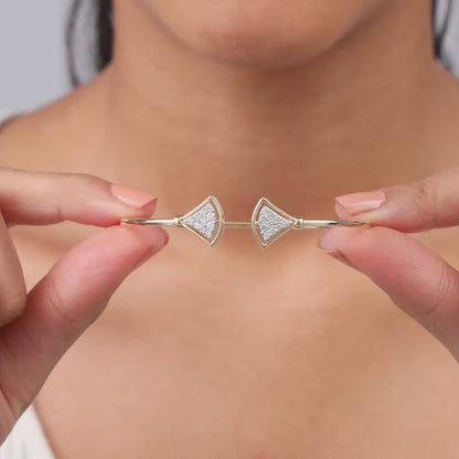 Gold Noyra Lab Grown Diamond Cuff Bracelet