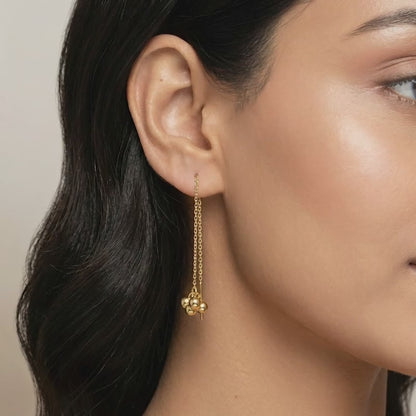 Golden Cute Orb Sui Dhaga Earrings